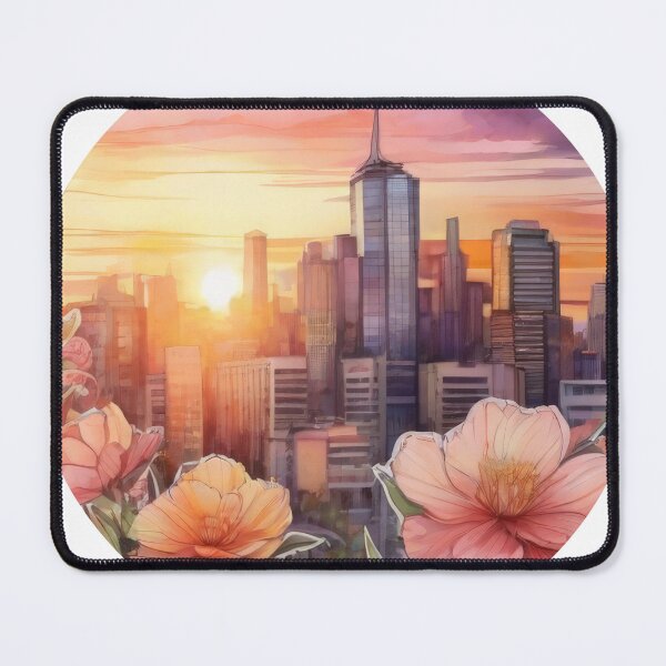 Item preview, City Sunset Floral Sticker (1402) designed and sold by WASjourney.