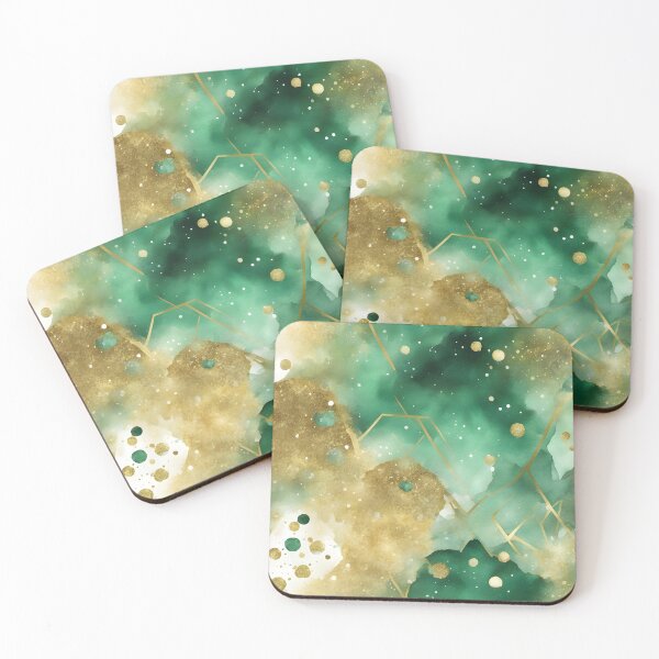 Item preview, Abstract Green, Gold and White Curiosities designed and sold by CalmnessbyChoice.