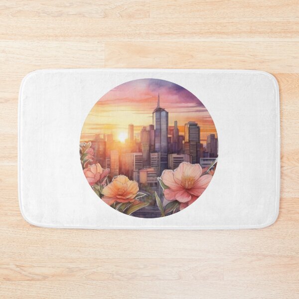 Item preview, City Sunset Floral Sticker (1402) designed and sold by WASjourney.
