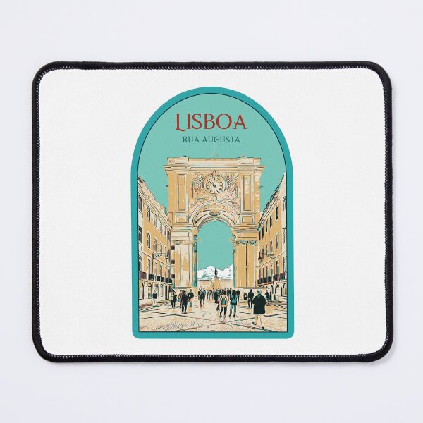 Item preview, Augusta Street Lisbon Portugal Door Illustration designed and sold by Lemomo-artworks.