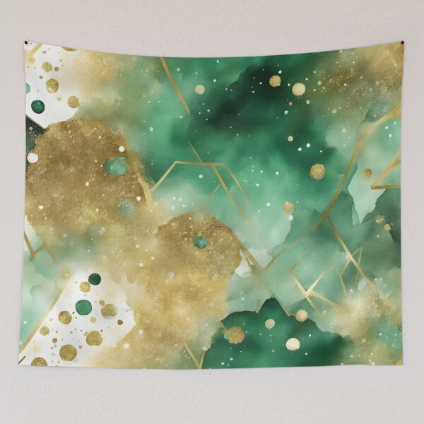 Item preview, Abstract Green, Gold and White Curiosities designed and sold by CalmnessbyChoice.