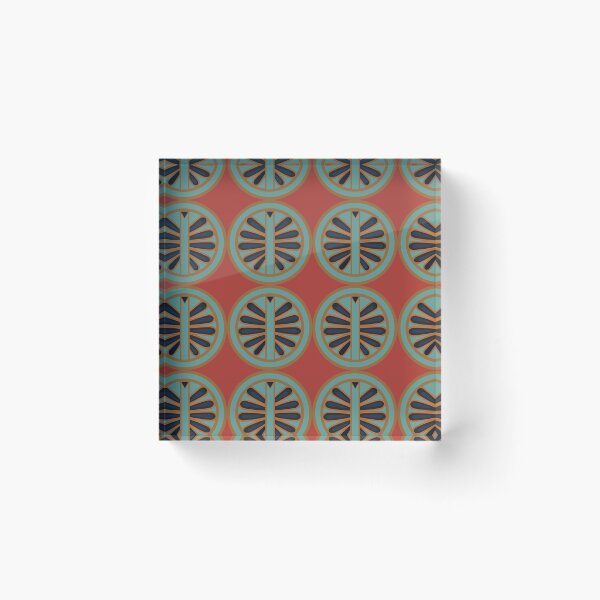 Item preview, red shapes circular patterns design, circle, circular, round, halftone, art, striped, vector, minimal, style, shape, well, contrasting, artistic, designed and sold by handmadehipsters.