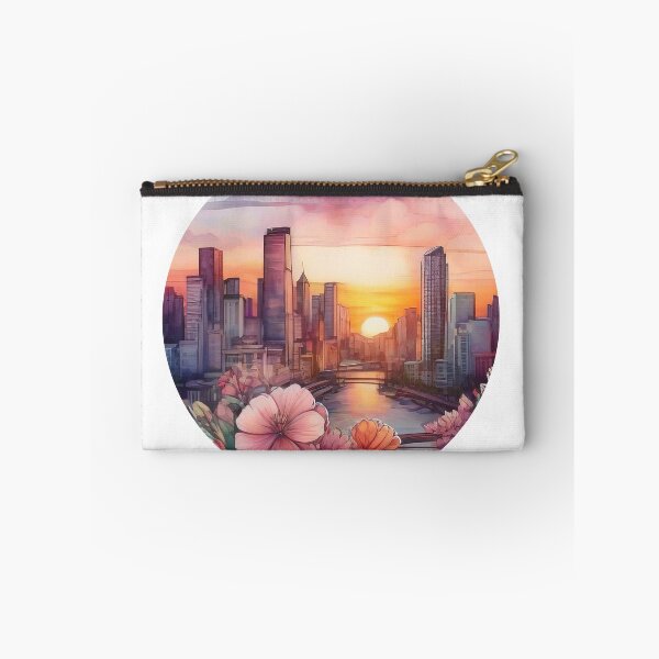 Item preview, Sunset City Floral Watercolor Sticker (1403) designed and sold by WASjourney.