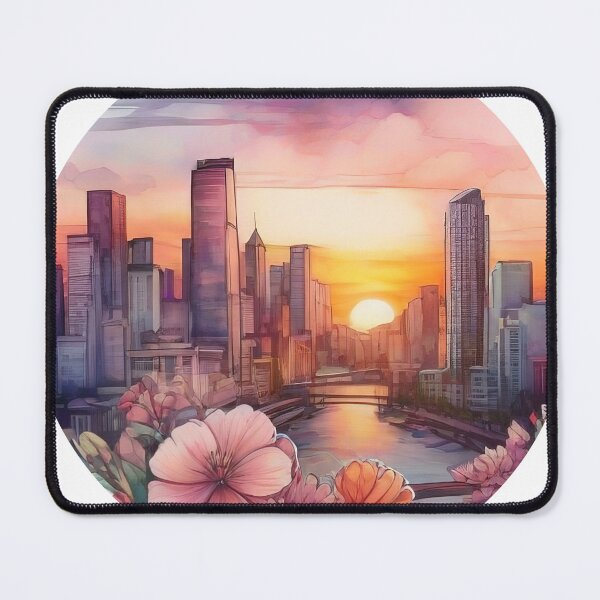 Item preview, Sunset City Floral Watercolor Sticker (1403) designed and sold by WASjourney.