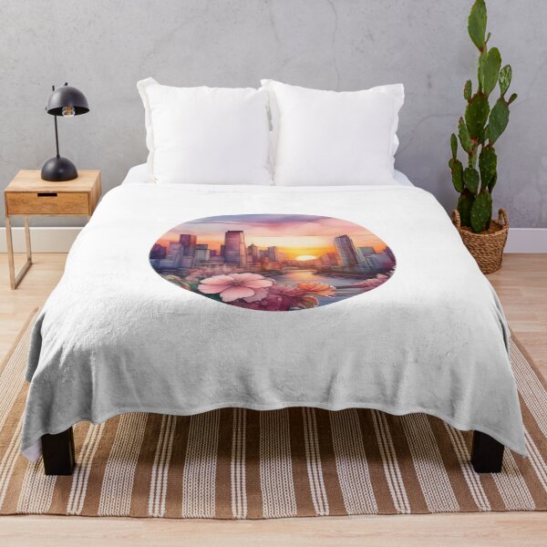 Item preview, Sunset City Floral Watercolor Sticker (1403) designed and sold by WASjourney.