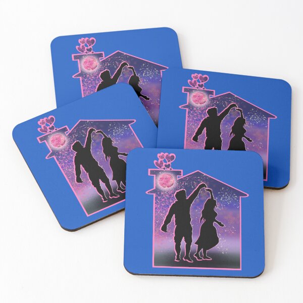 Item preview, Couple dancing under a pink moonlight and house shaped scenario designed and sold by altairaleon.