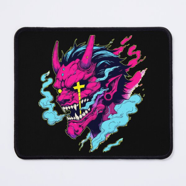 Item preview, Oni Yokai Hannya Ogre Pink Neon Art designed and sold by TomFrontierArt.
