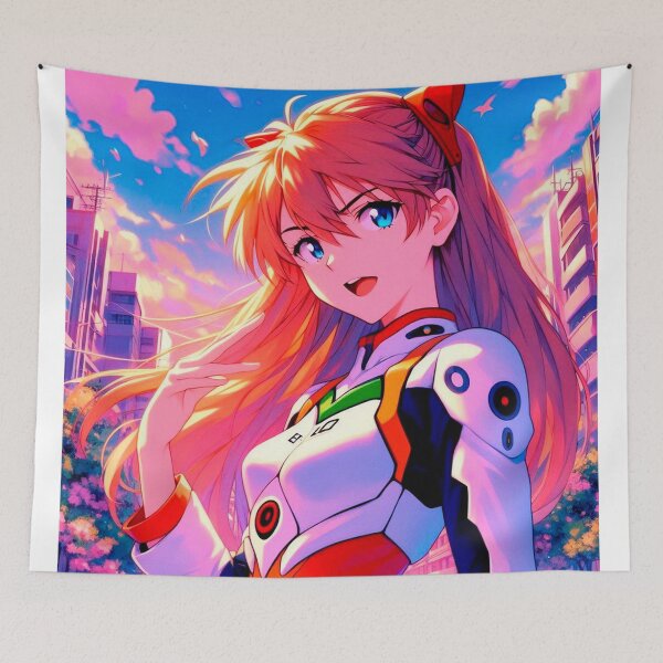 Item preview, Asuka from Evangelion at sunset designed and sold by Xopshi.