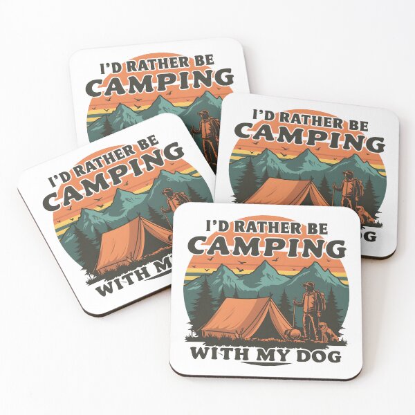 Item preview, Dog And Human Camping In Mountains Design designed and sold by ILOVEART247.
