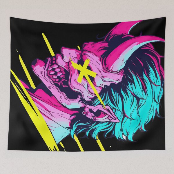 Item preview, Cool Oni Yokai Hannya Ogre Neon Art designed and sold by TomFrontierArt.