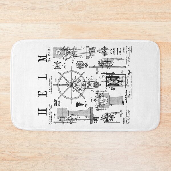 Item preview, Nautical Ship Helm Wheel Sailing Boat Captain Vintage Patent designed and sold by GrandeDuc.