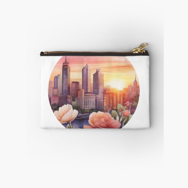 Item preview, Watercolor Cityscape Sunset Sticker (1404) designed and sold by WASjourney.