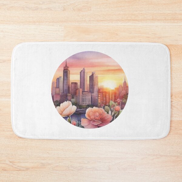 Item preview, Watercolor Cityscape Sunset Sticker (1404) designed and sold by WASjourney.