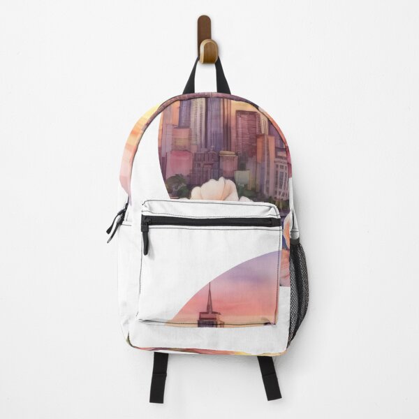 Item preview, Watercolor Cityscape Sunset Sticker (1404) designed and sold by WASjourney.