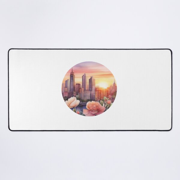 Item preview, Watercolor Cityscape Sunset Sticker (1404) designed and sold by WASjourney.