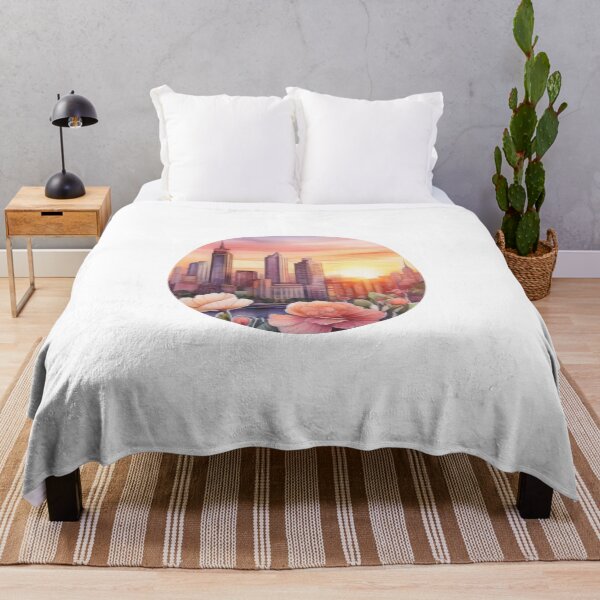 Item preview, Watercolor Cityscape Sunset Sticker (1404) designed and sold by WASjourney.
