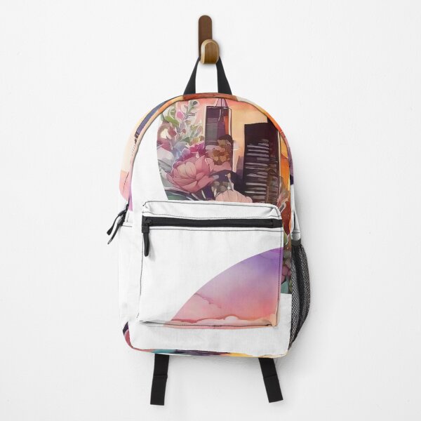 Item preview, Floral Sunset Cityscape Sticker (1405) designed and sold by WASjourney.