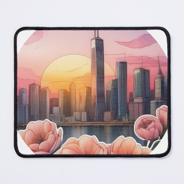 Item preview, Sunset Cityscape Watercolor Sticker (1407) designed and sold by WASjourney.
