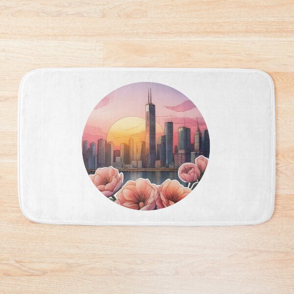 Item preview, Sunset Cityscape Watercolor Sticker (1407) designed and sold by WASjourney.