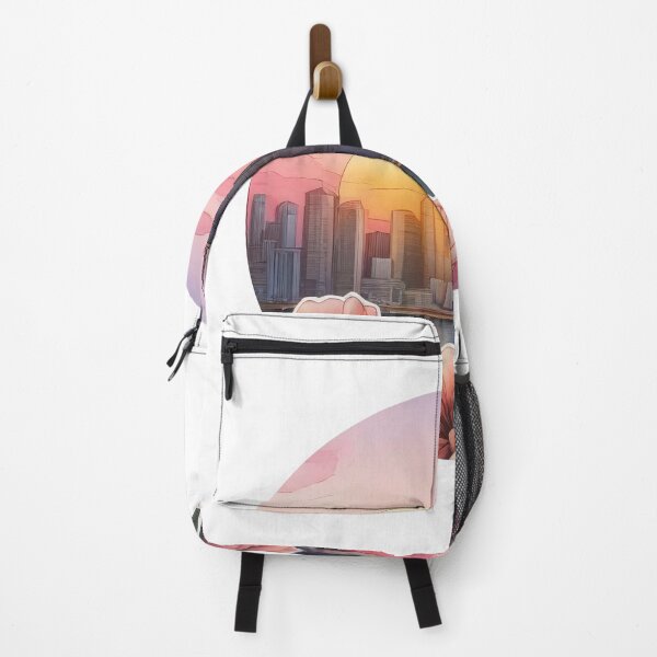 Item preview, Sunset Cityscape Watercolor Sticker (1407) designed and sold by WASjourney.