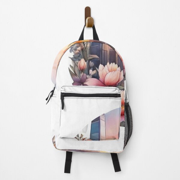 Item preview, Detailed City Sunset Floral Watercolor Sticker Design (1410) designed and sold by WASjourney.