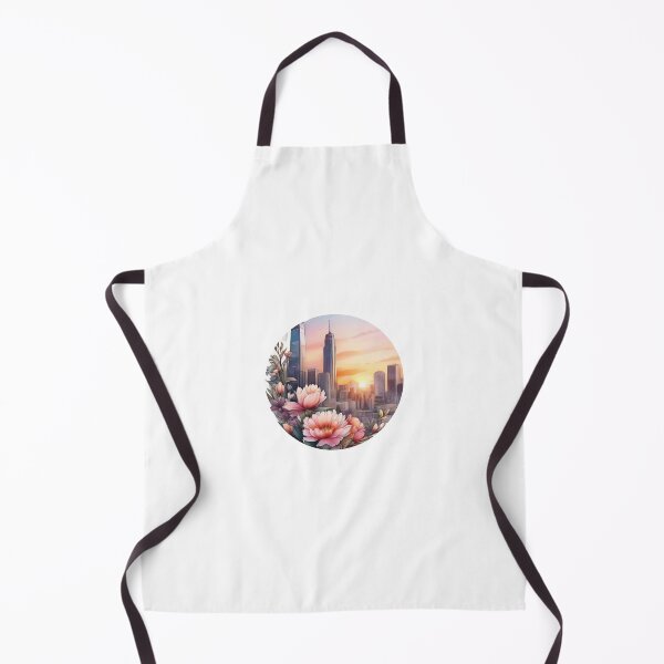 Item preview, Detailed City Sunset Floral Watercolor Sticker Design (1410) designed and sold by WASjourney.