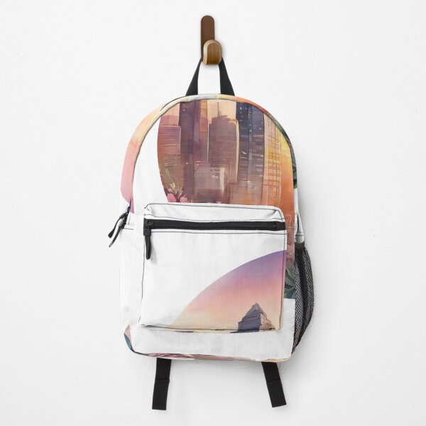 Item preview, Sunset Cityscape Floral Sticker (1411) designed and sold by WASjourney.