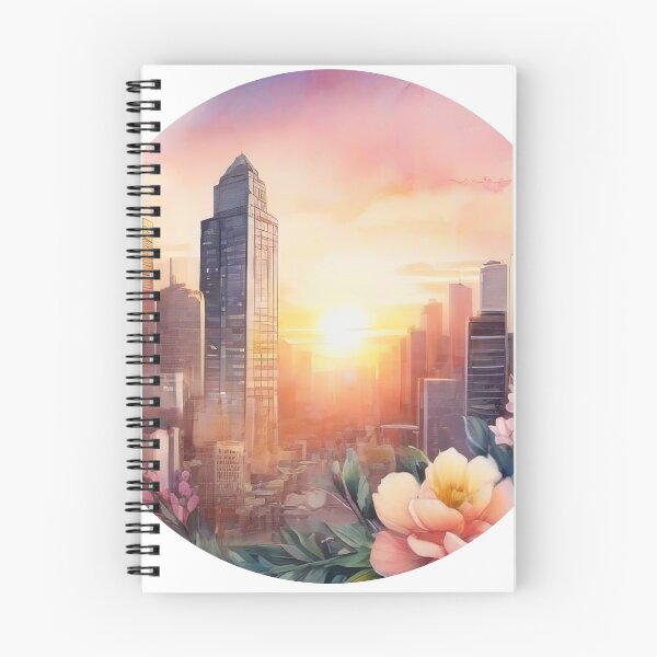 Item preview, Sunset Cityscape Floral Sticker (1411) designed and sold by WASjourney.