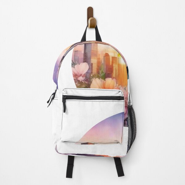 Item preview, Floral Watercolor City Sunset Sticker (1412) designed and sold by WASjourney.