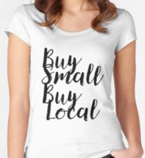 Buy Small Buy Local Gift For Vegan Organic Gluten Fitted Scoop T-Shirt