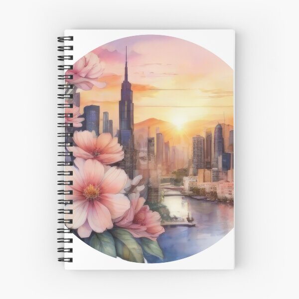 Item preview, Sunset Skyline Floral Watercolor Sticker (1413) designed and sold by WASjourney.