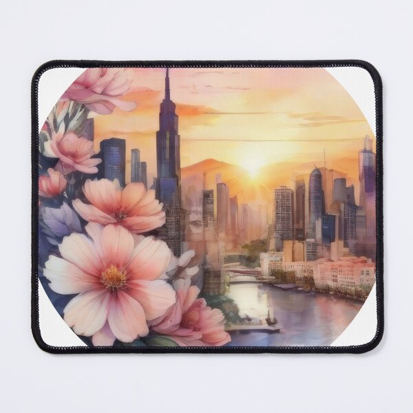 Item preview, Sunset Skyline Floral Watercolor Sticker (1413) designed and sold by WASjourney.