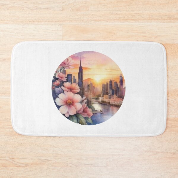 Item preview, Sunset Skyline Floral Watercolor Sticker (1413) designed and sold by WASjourney.