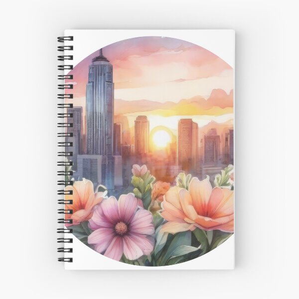 Item preview, Sunset City Floral Watercolor Sticker (1416) designed and sold by WASjourney.