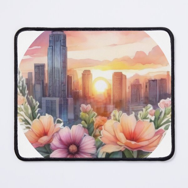 Item preview, Sunset City Floral Watercolor Sticker (1416) designed and sold by WASjourney.