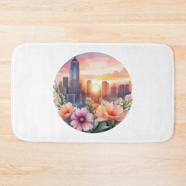 Item preview, Sunset City Floral Watercolor Sticker (1416) designed and sold by WASjourney.