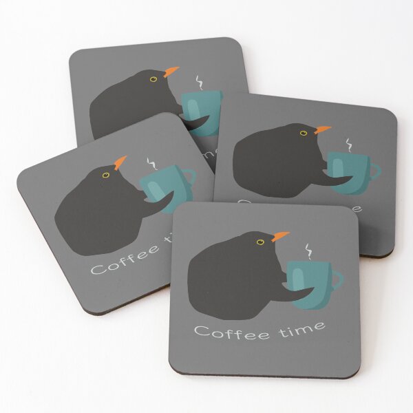 Item preview, Coffee Time funny Blackbird with mug print designed and sold by alexiia54.