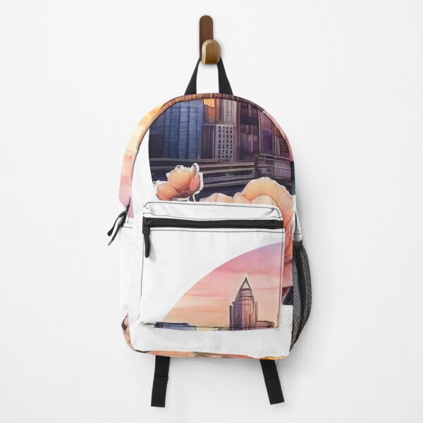 Item preview, Floral Sunset Cityscape Sticker (1417) designed and sold by WASjourney.