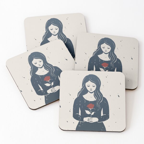Item preview, A lonely Girl Holding Rose to Love Propose designed and sold by STYLO FASHION.