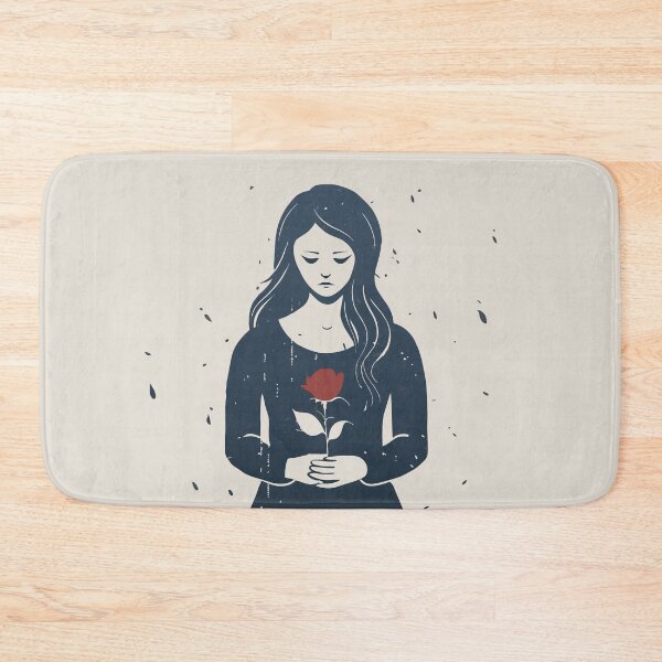 Item preview, A lonely Girl Holding Rose to Love Propose designed and sold by STYLO FASHION.