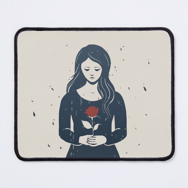 Item preview, A lonely Girl Holding Rose to Love Propose designed and sold by STYLO FASHION.