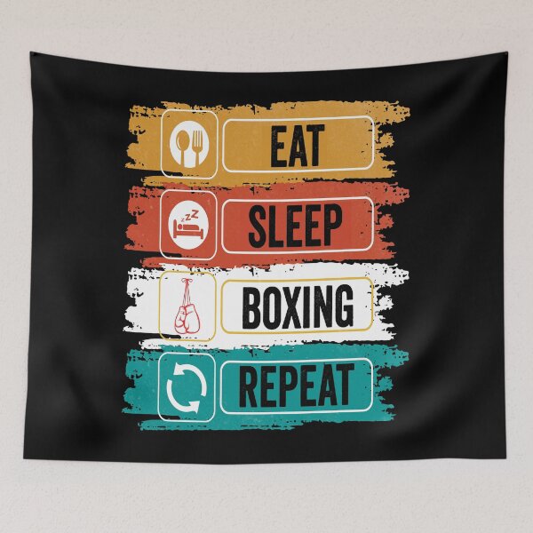 Item preview, Boxing Eat Sleep Repeat Fitness Motivational designed and sold by BOUCHERIT amine.