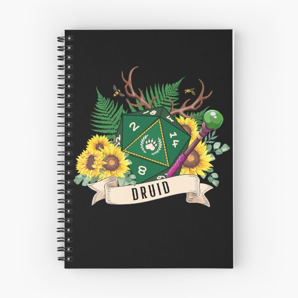 Item preview, DND DRUID: Druid Dice, D20 floral dice for dnd druid class. Sunflowers and Antlers. designed and sold by DungeonAtelier.