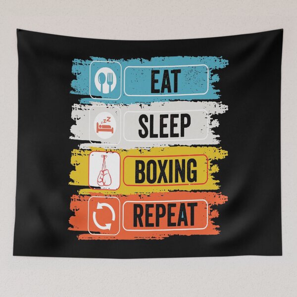 Item preview, Boxing Eat Sleep Repeat Fitness Motivational designed and sold by BOUCHERIT amine.