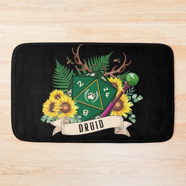 Item preview, DND DRUID: Druid Dice, D20 floral dice for dnd druid class. Sunflowers and Antlers. designed and sold by DungeonAtelier.
