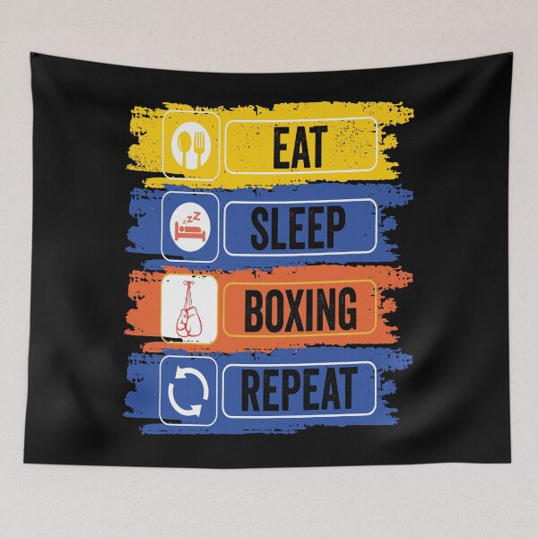 Item preview, Boxing Eat Sleep Repeat Fitness Motivational designed and sold by BOUCHERIT amine.
