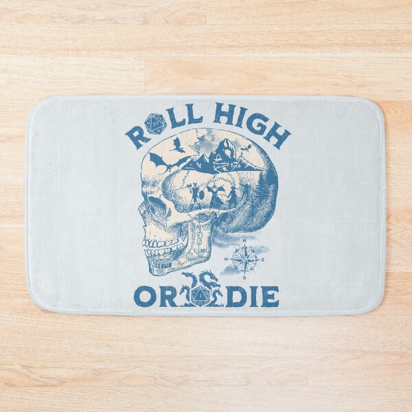 Item preview, Dungeons and Dragons: Roll High or Die. Party fighting dragons in a Skull Scene. designed and sold by DungeonAtelier.