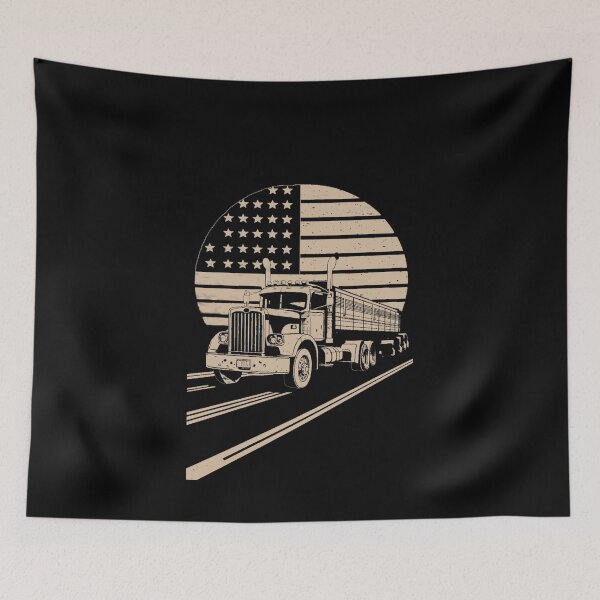 Item preview, Retro Sunset US Flag and Truck designed and sold by YoungMind95.