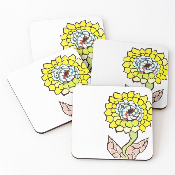 Item preview, Surreal drawing of a caterpillar in a colorful sunflower designed and sold by Carré Comme Orange.
