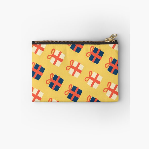 Aperçu de l'œuvre Cadeaux De Noël Bleus Et Blancs Sur Motif Jaune créée et vendue par PatternsPalette.